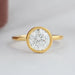 Round Lab Diamond Bezel Solitaire Engagement Ring Rings