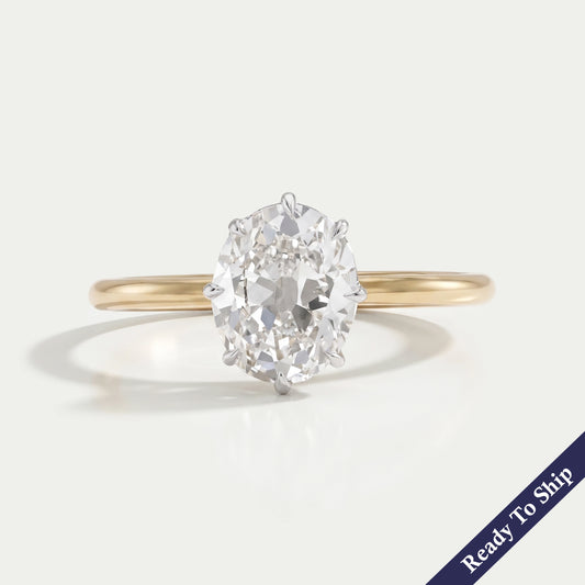 Old Mine Oval Lab Diamond Solitaire Ring Ring