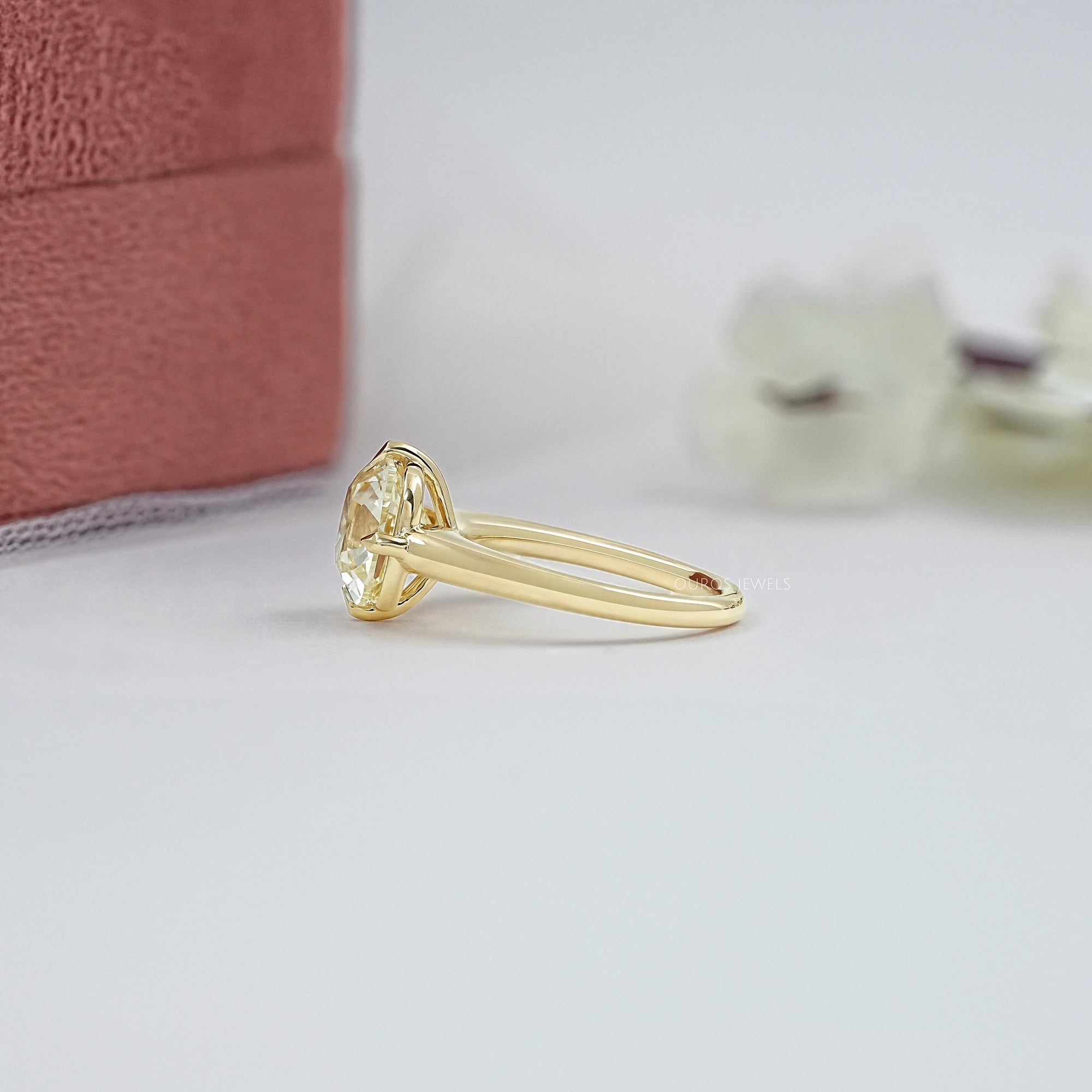 Square Old Mine Cushion Cut Engagement Ring