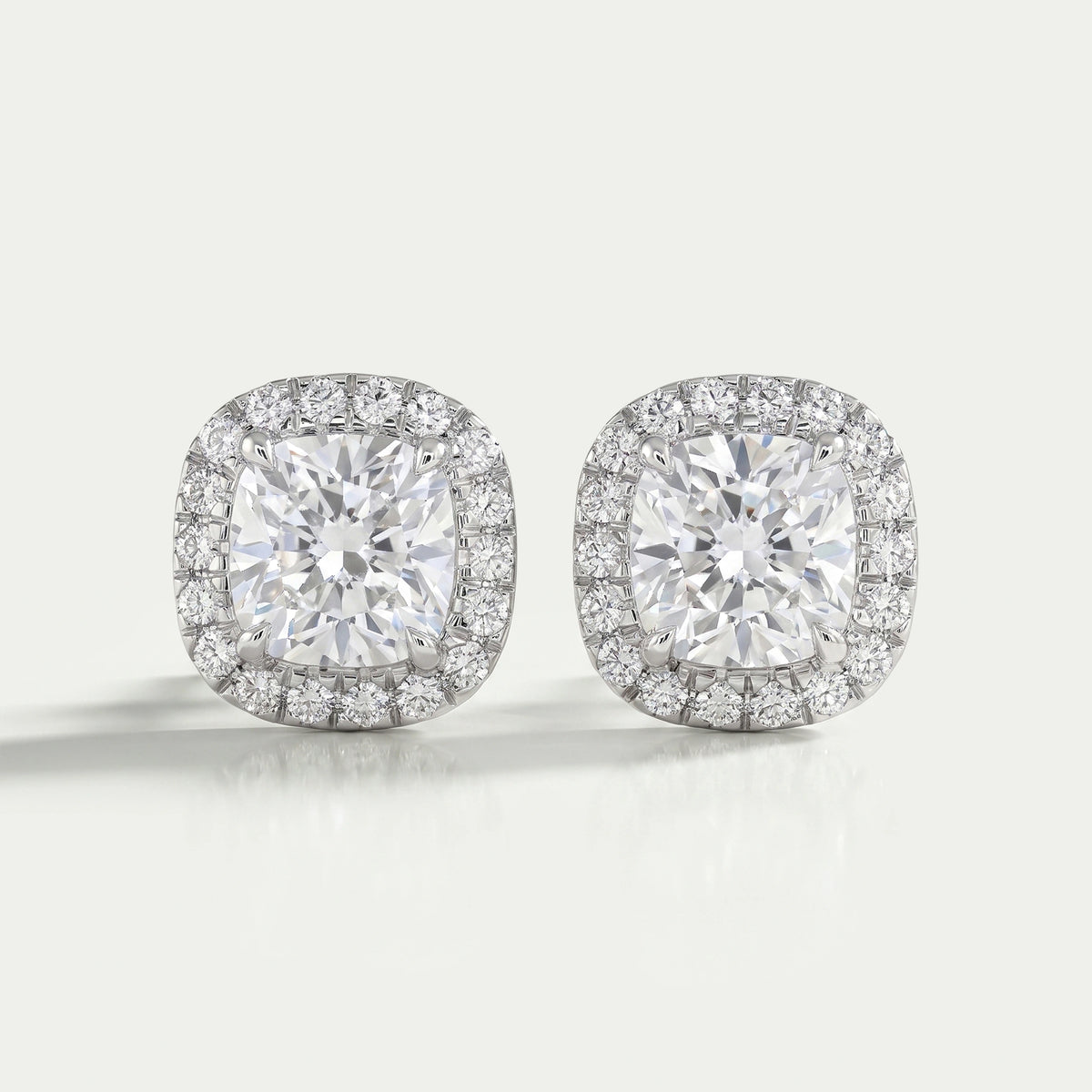 Cushion Diamond Halo Stud Earrings Earring