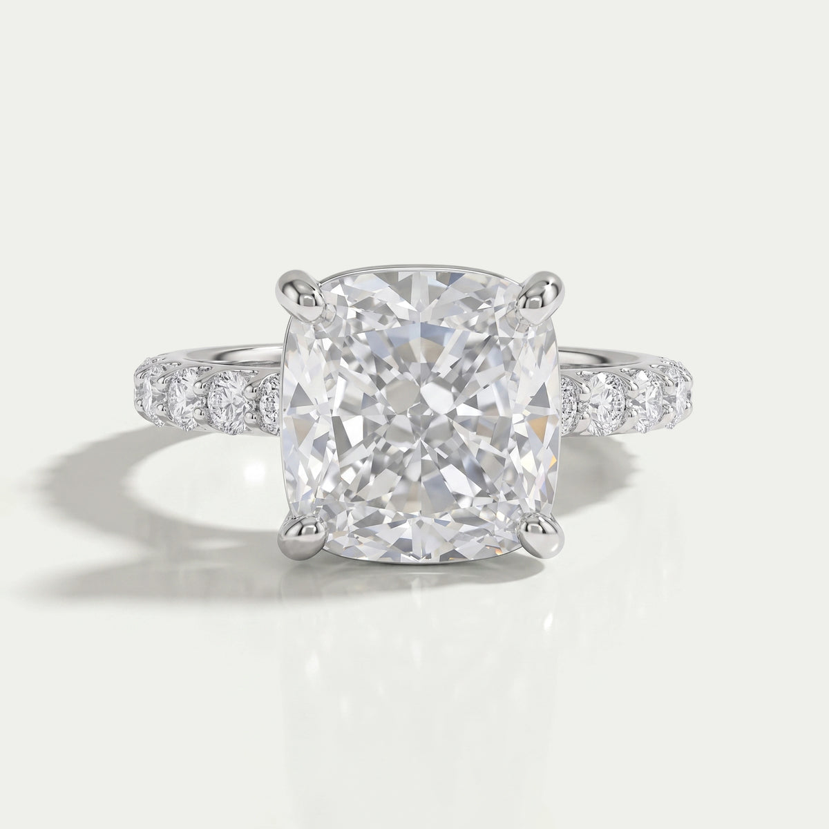 Square Cushion Lab Diamond Eternity Engagement Ring Rings