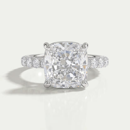 Square Cushion Lab Diamond Eternity Engagement Ring Rings