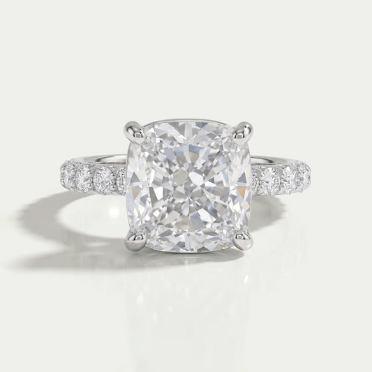 Square Cushion Lab Diamond Eternity Engagement Ring Rings