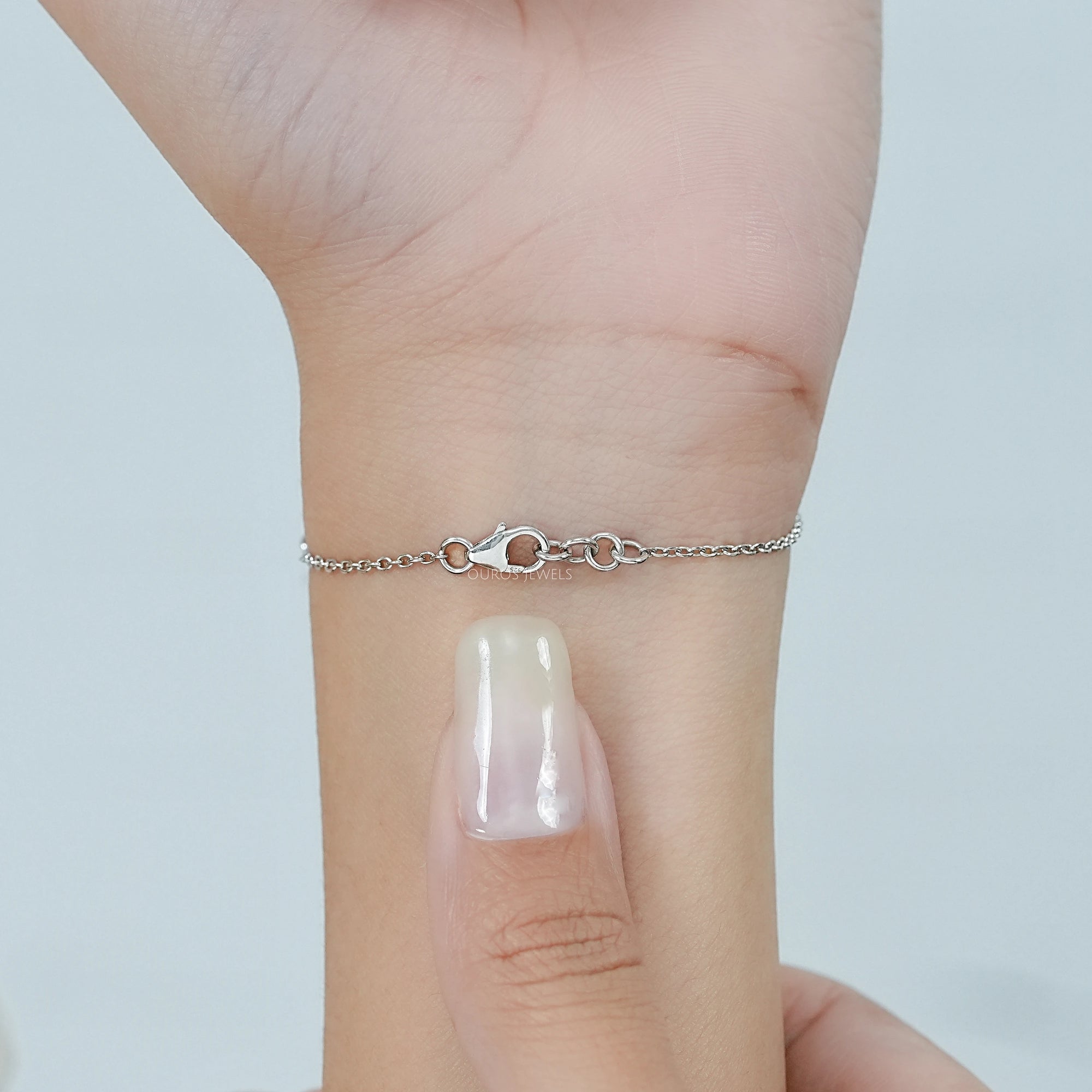 Light Purple Square Cushion Gemstone Halo Bracelet