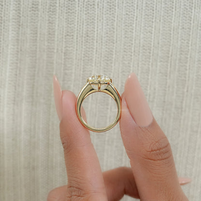 Square Old Mine Cushion Cut Engagement Ring