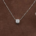 Square Old Mine Cushion Lab Diamond Solitaire Pendant Necklaces