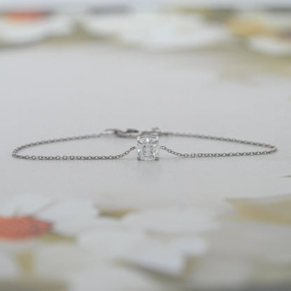 Square Old Mine Cushion Diamond Solitaire Bracelet