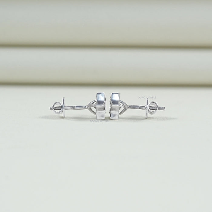 Bezel Set Star Cut Lab Diamond Stud Earring