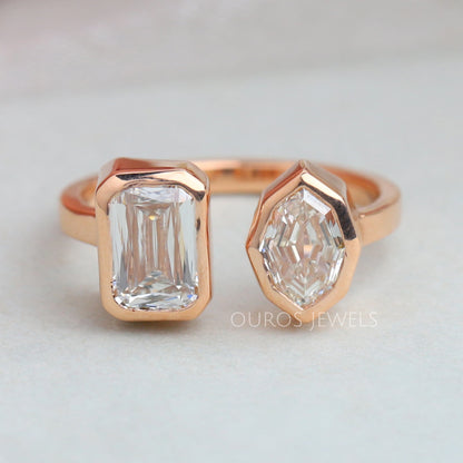 Criss Cut And Moval Diamond Toi Et Moi Engagement Ring