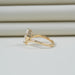 Step Cut Pear Cut Curved Solitaire Engagement Ring Ring