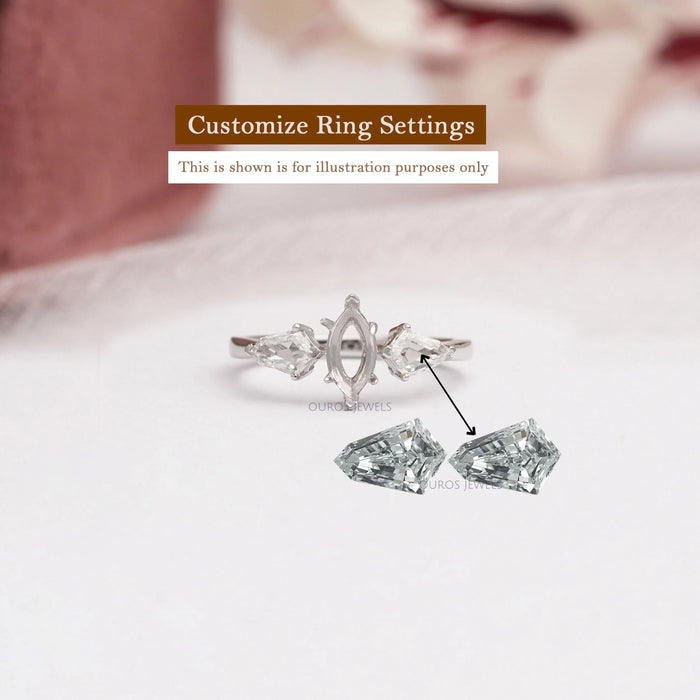 Step Cut Shield Lab Diamond Pair Loose