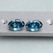 Step Cut Blue Oval Lab Grown Diamond Pair