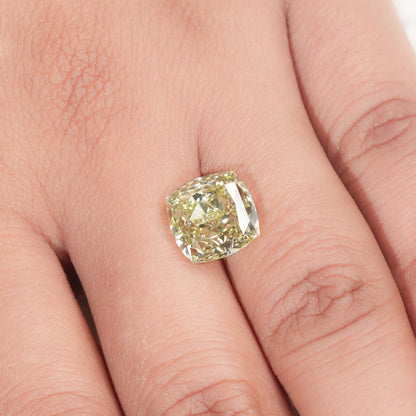 IGI Certified Modified Cushion Cut Yellow Loose Diamond