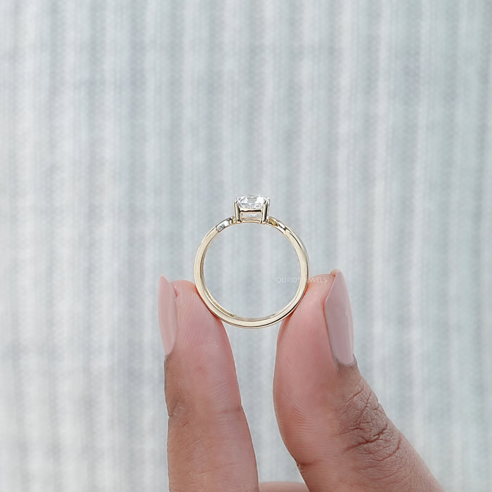 Old Mine Cushion Lab Diamond Solitaire Ring Rings