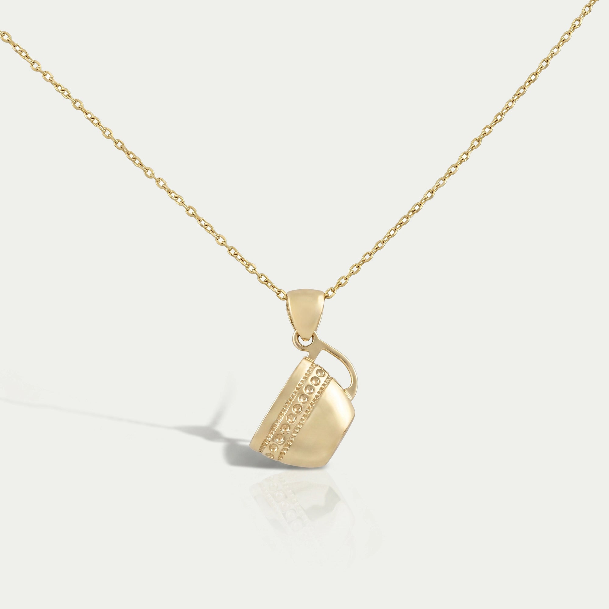 Yellow Gold Tea Cup Charm Pendant