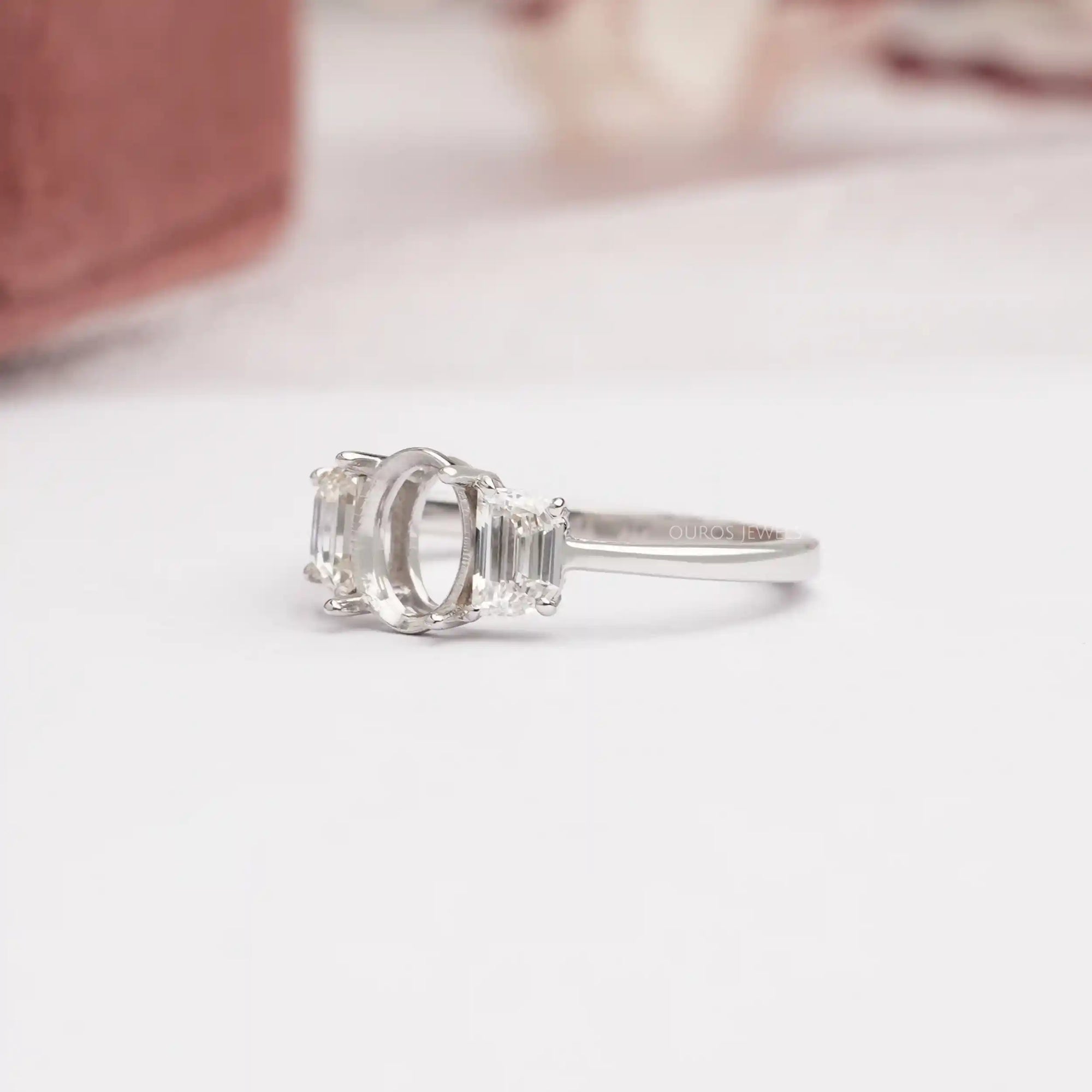 Step Cut Half Moon Diamond Matching Pair