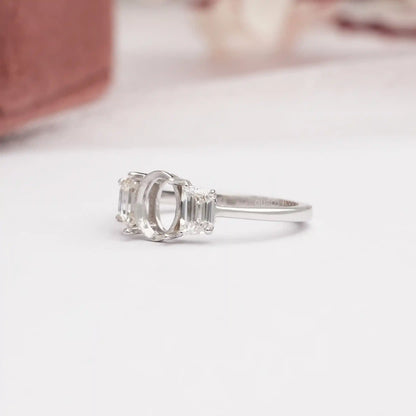 Step Cut Half Moon Diamond Matching Pair