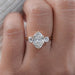 Three Stone Oval Cut Lab Grown Diamond Engagement Ring Ring