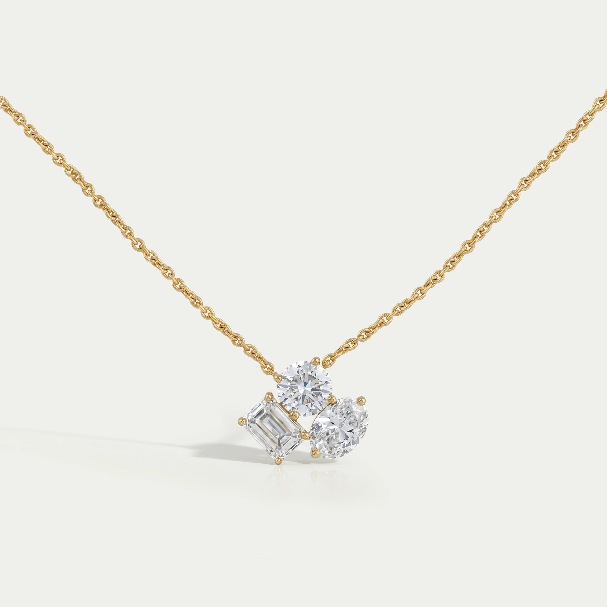 Trio Lab Grown Diamond Pendant Necklaces
