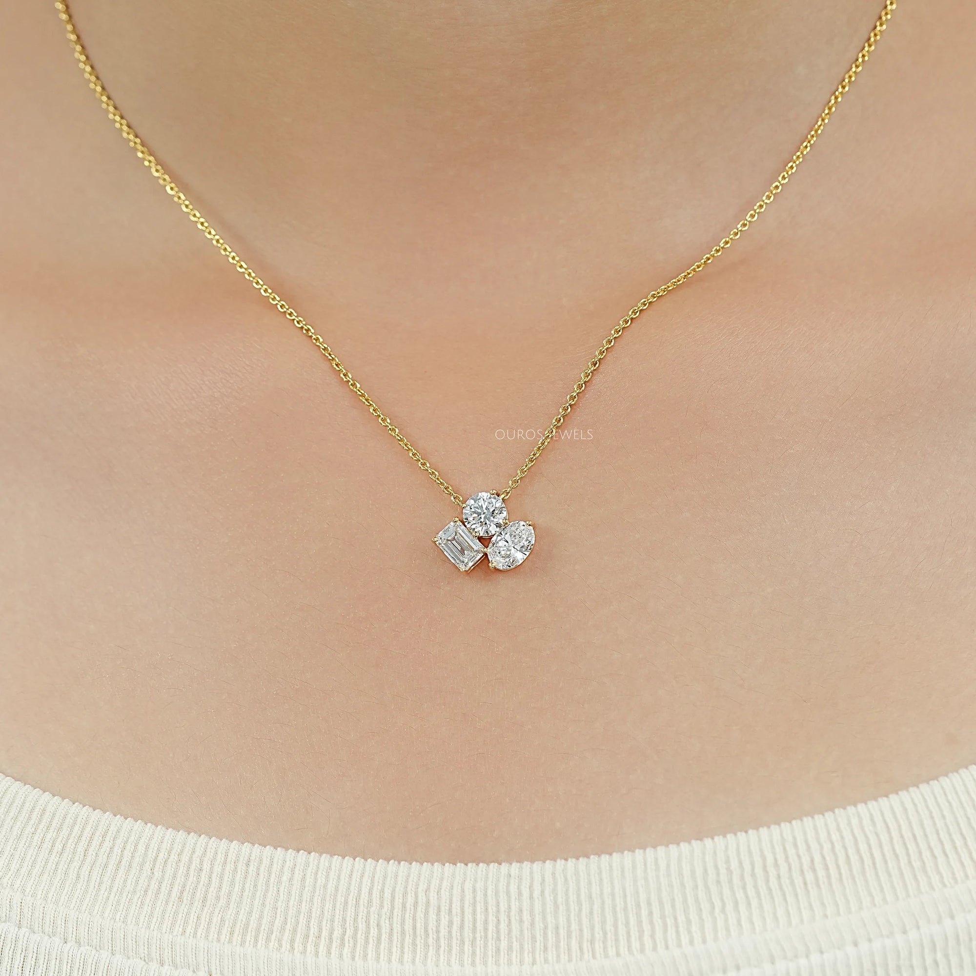 Trio Lab Grown Diamond Pendant Necklaces