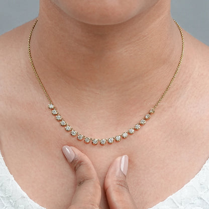 Old European Round Lab Grown Diamond Necklace Necklaces