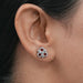 Red Ruby Three Stone Stud Earring