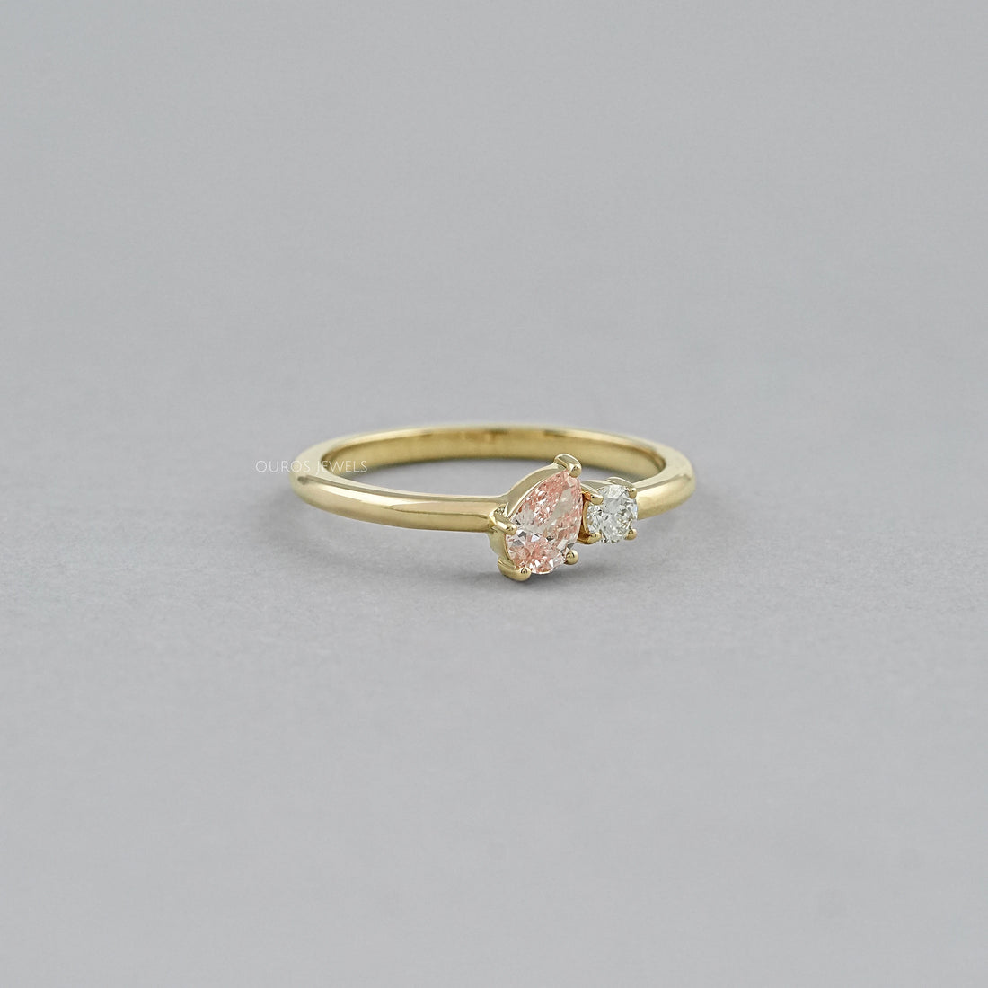 Pink Pear Lab Diamond Toi Et Moi Engagement Ring Ring