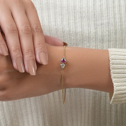 Toi Et Moi Bezel Set Lab Diamond Bracelet Bracelet