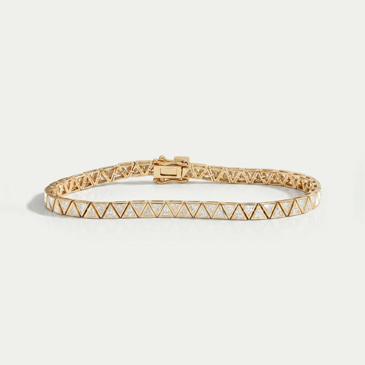 Triangle Cut Bezel Set Tennis Bracelet Bracelet