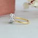 Step Cut Hexagon Shape Lab Diamond Three Stone Ring Rings