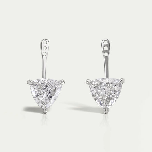 Trillion Cut Lab Grown Diamond Jacket Earrings