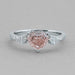3 Stone Pink Heart Cut Diamond Engagement Ring Ring