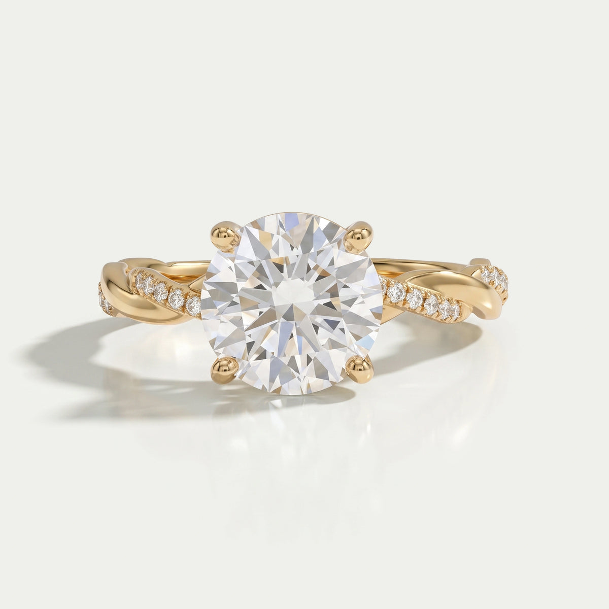 Twisted Round Cut Lab Created Diamond Anniversary Ring Rings