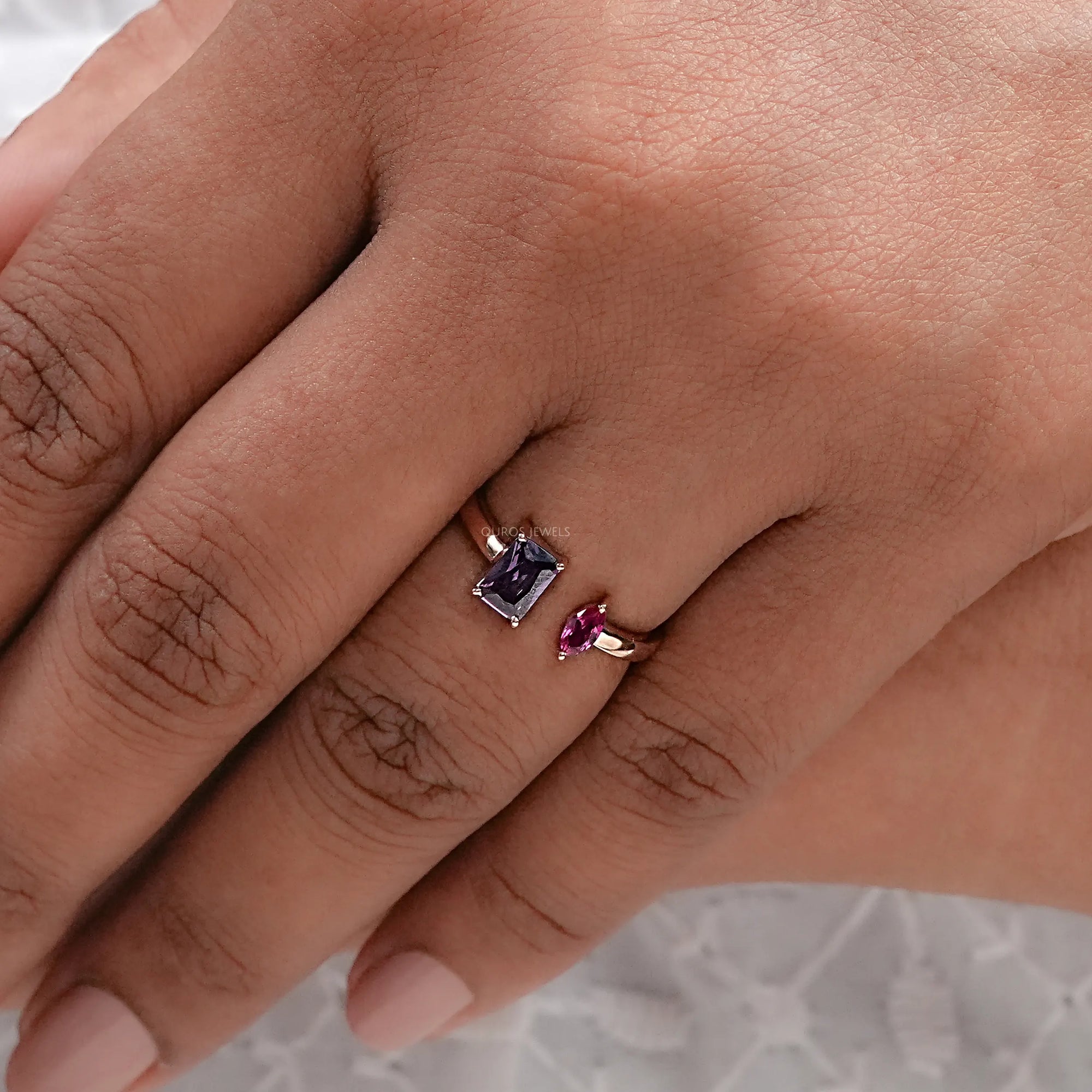 Emerald And Marquise Gemstone Toi Moi Ring Ring