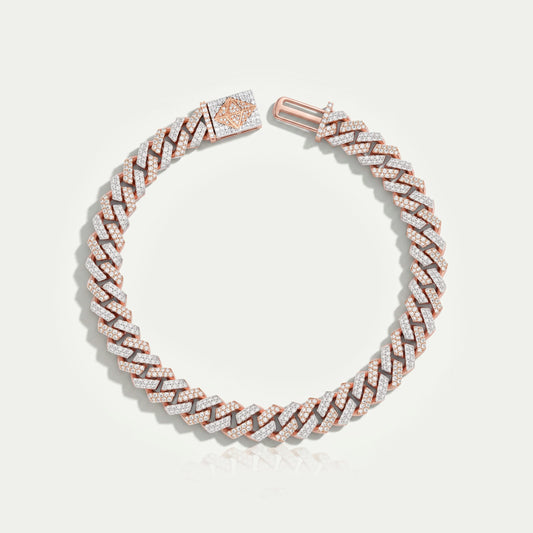 Two Tone Round Cut Miami Cuban Bracelet