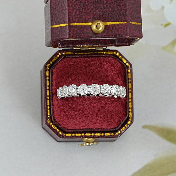 Old European Round Cut Lab Diamond Full Eternity Wedding Band Rings