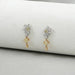 Yellow And White Diamond Floral Drop Earrings Earrings