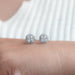 Square Old Mine Cushion Diamond Halo Stud Earrings Earring