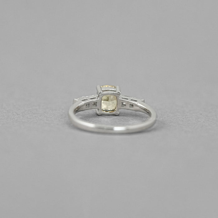 Canary Cushion Cut Lab Diamond Engagement Ring Ring