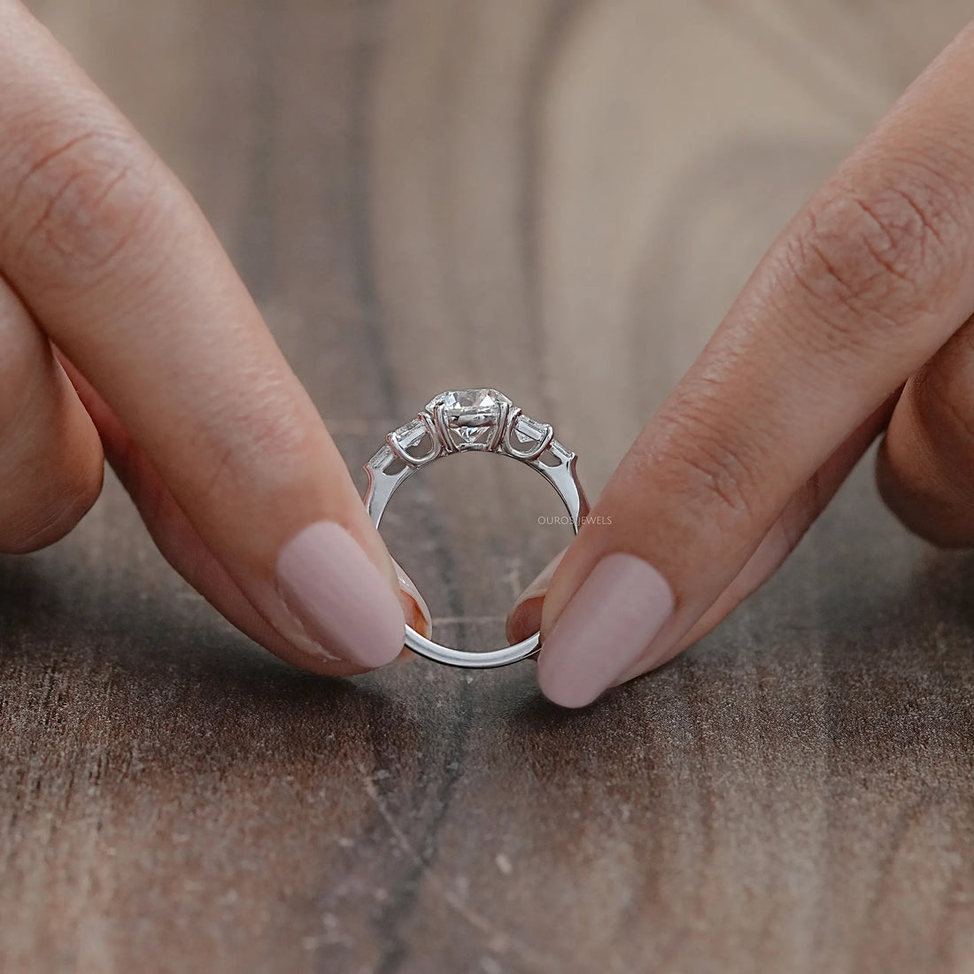 Round And Princess Diamond Seven Stone Engagement Ring Rings