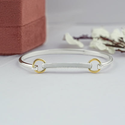 White Gold Linked Bangle