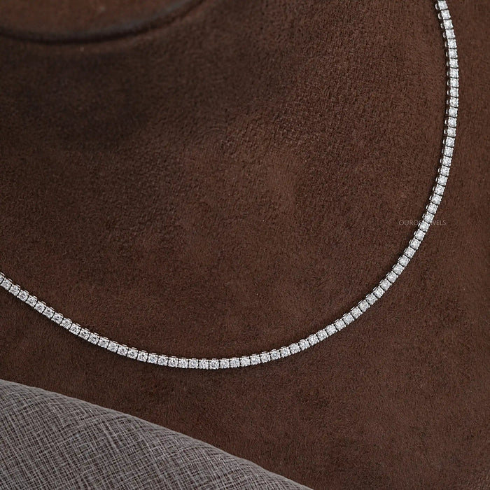Lab Grown Round Diamond Tennis Necklace