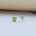 Pink Lab Diamond Yellow Enamel T shirt Stud For Kids