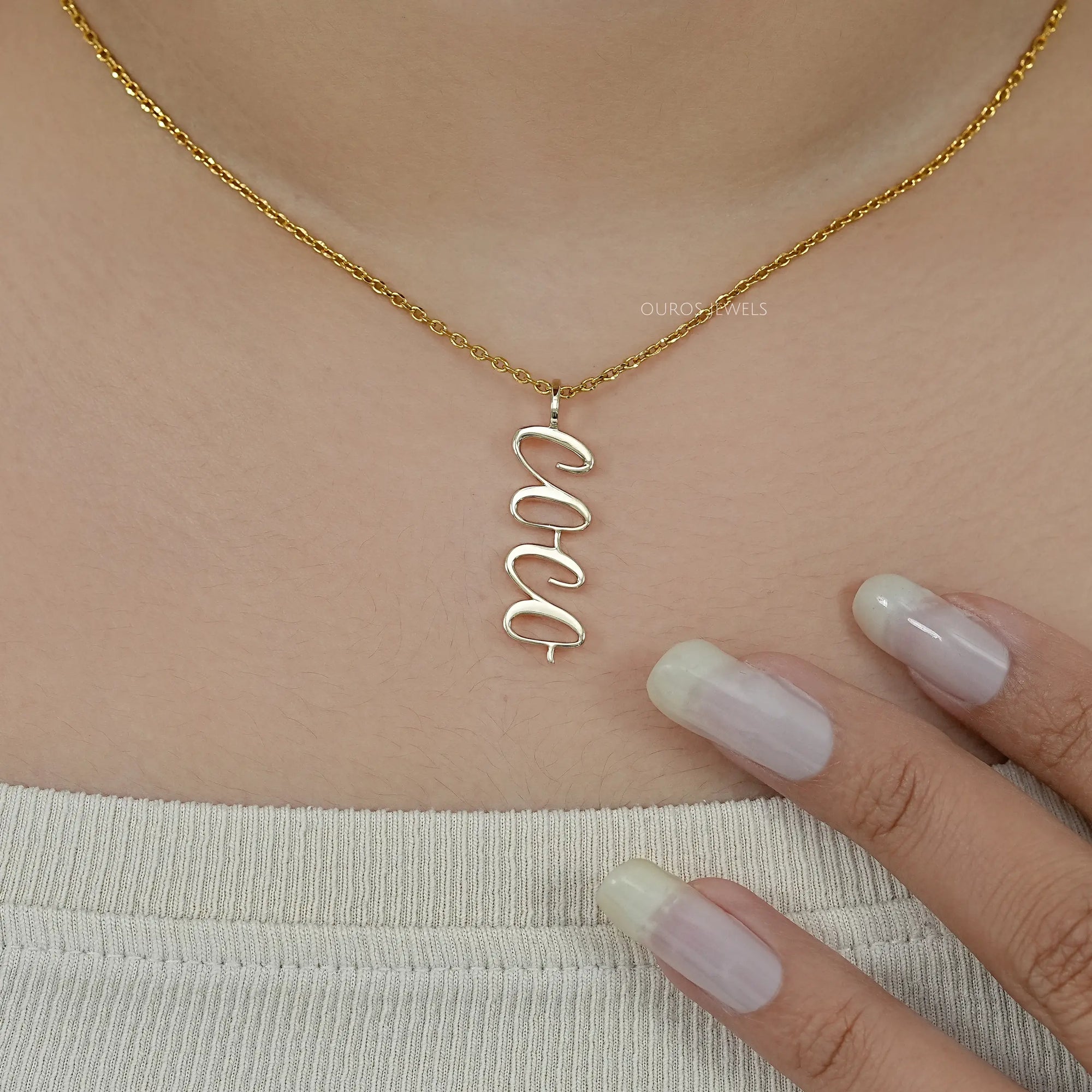 COCO Customized Letter Yellow Gold Pendant