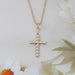 Old European Round Cut Lab Diamond Cross Pendant Necklaces