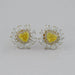 Yellow Heart Lab Diamond Double Halo Stud Earrings Earrings