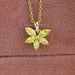 Yellow Marquise Cut Lab Grown Diamond Floral Style Pendant Necklaces