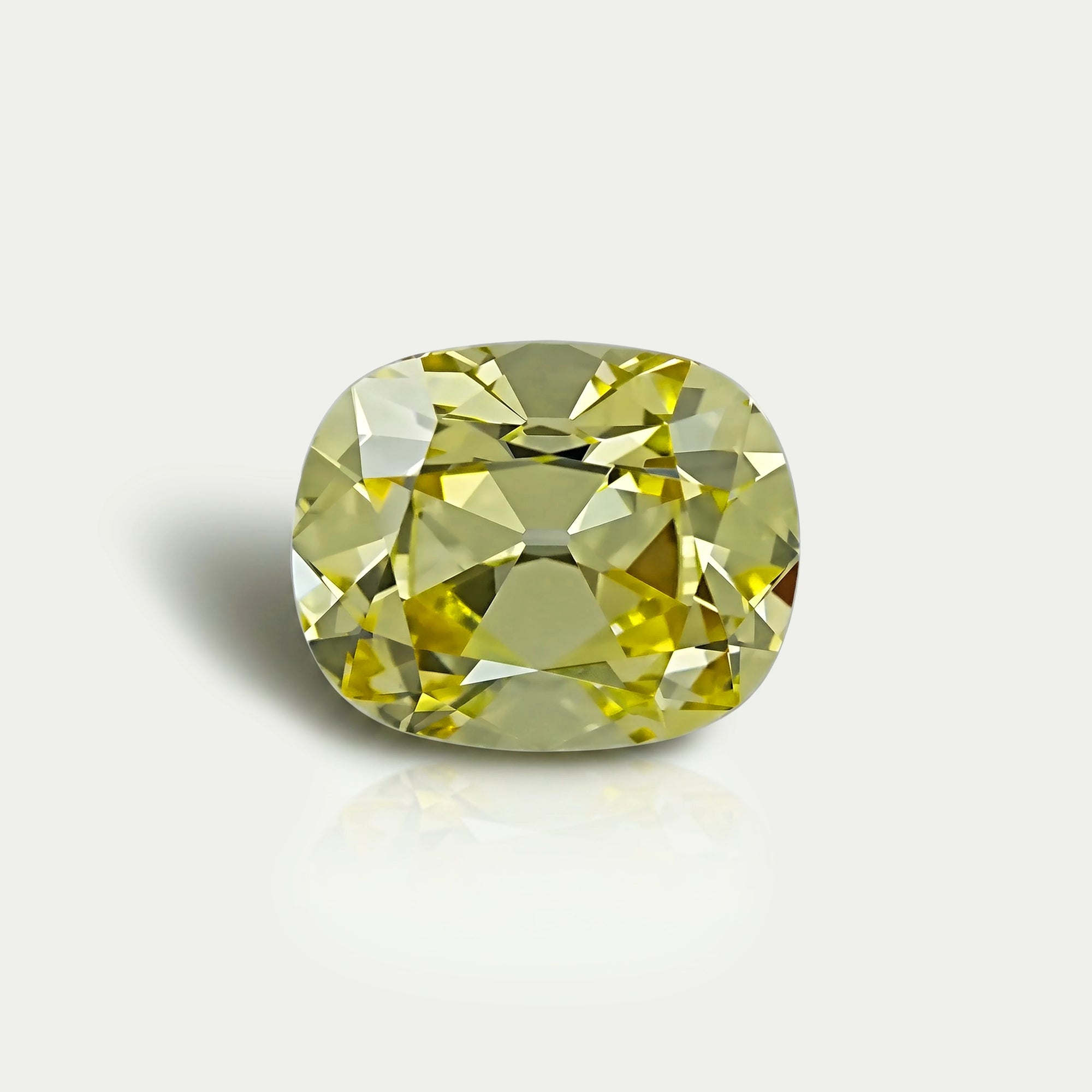 Yellow Old Mine Cushion Cut Lab Grown Diamond