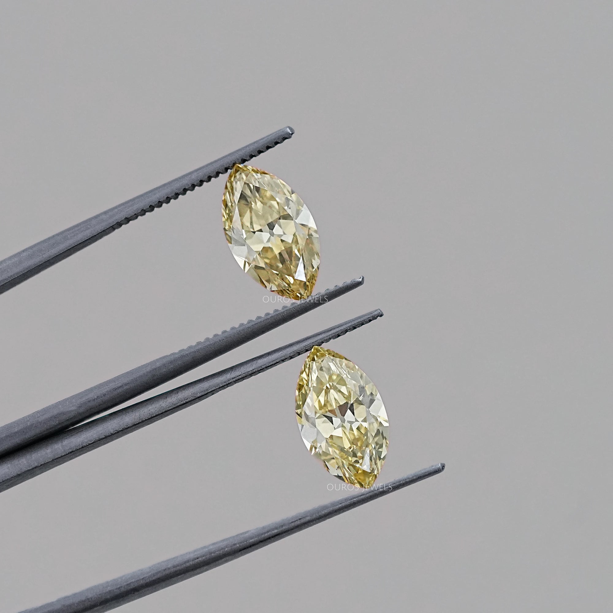 Old Mine Marquise Cut Lab Grown Diamond - Fancy Intense Yellow Loose