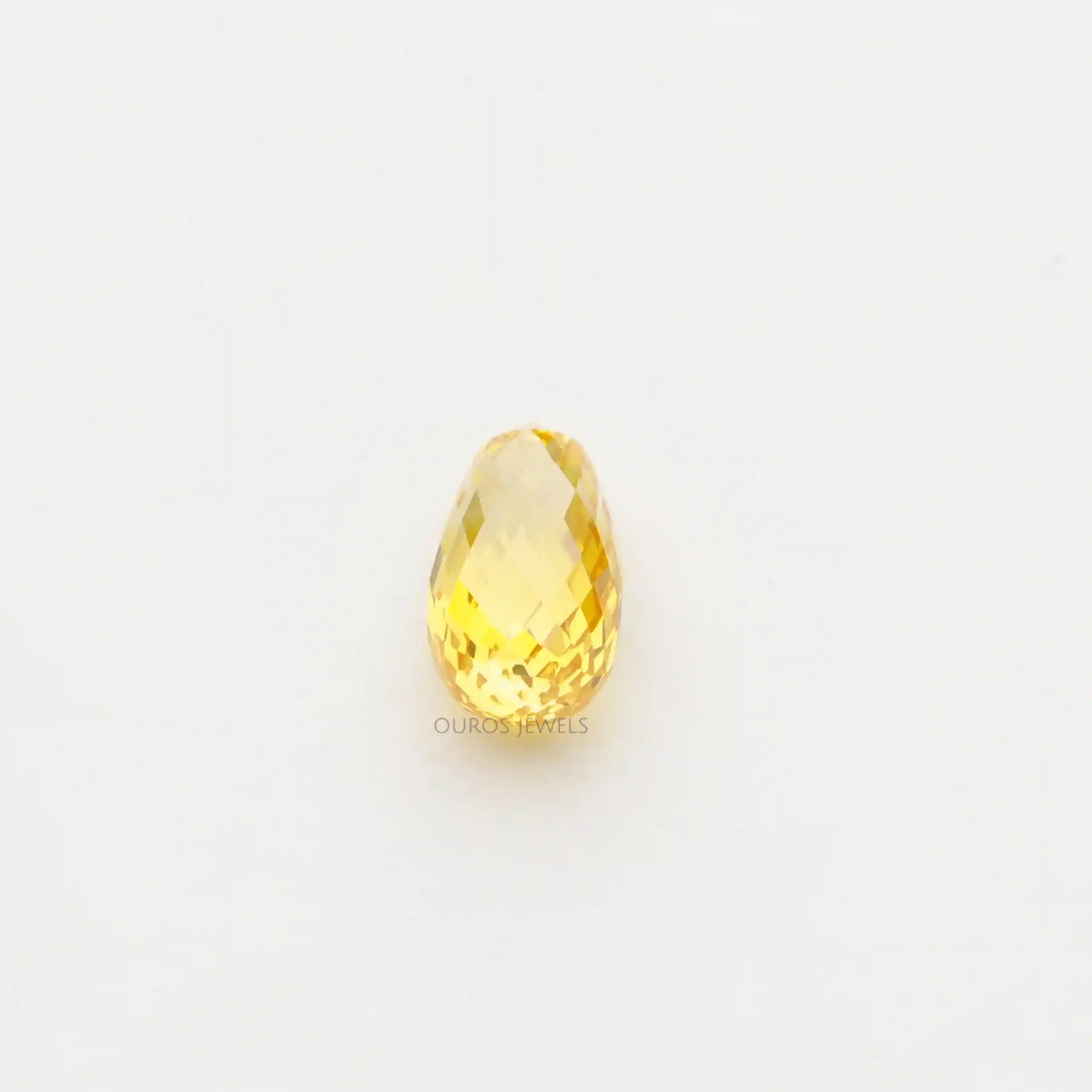 Yellow Briolette Cut Lab Grown Diamond